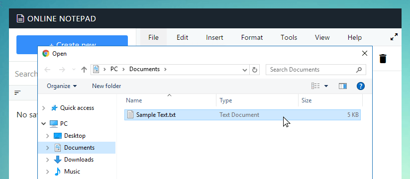 Open file dialog in Farinfo